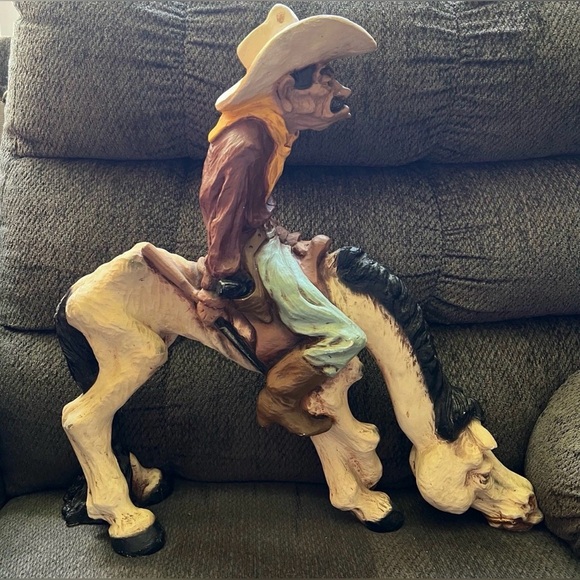 Vtg 1977 Universal Statuary Corp 523 Western Cowboy Sheriff Horse Statue - Picture 3 of 10